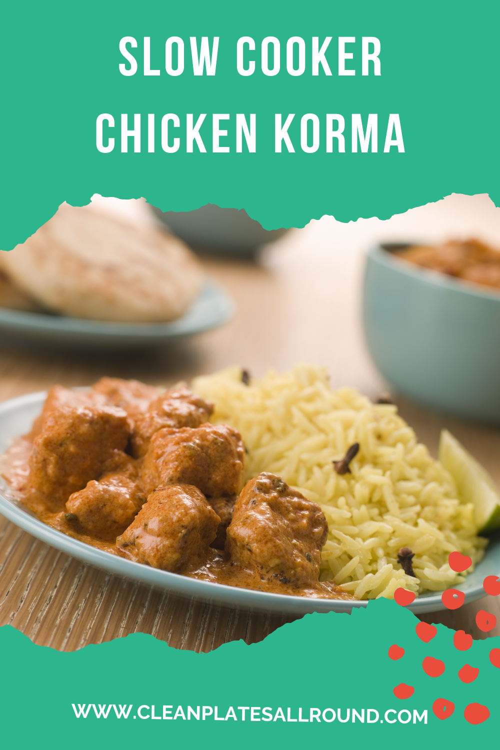 Slow cooker chicken korma pin