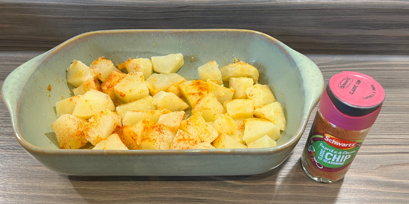 Diced paprika potatoes - seasoning