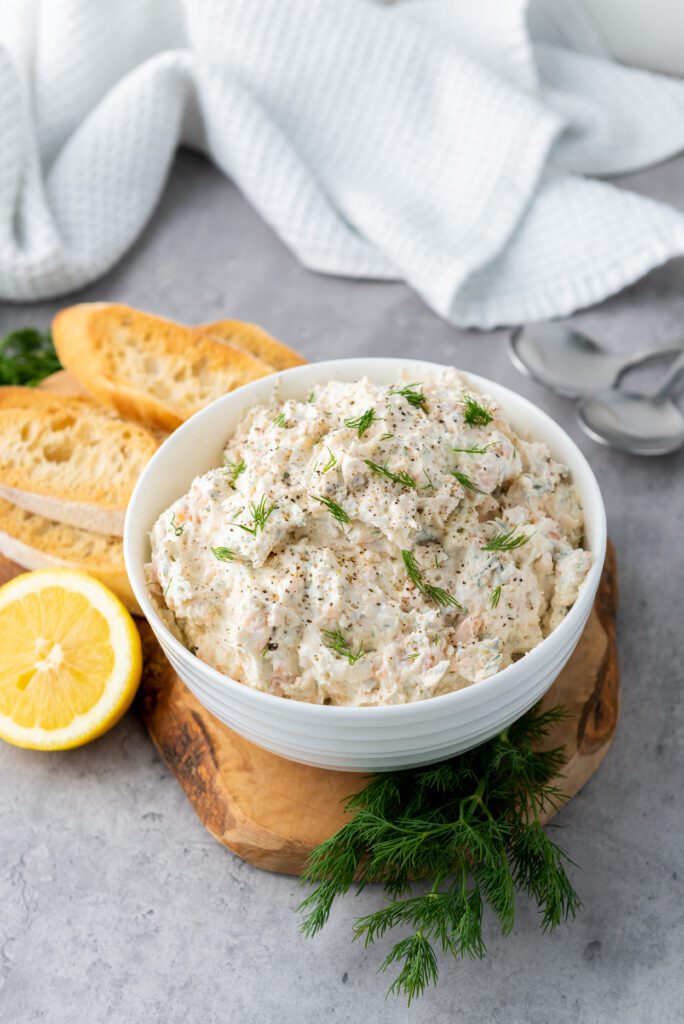 Smoked Salmon Dip with Lemon Wedge