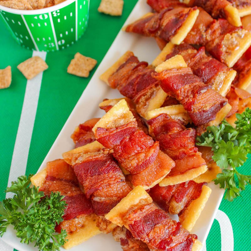 Cinnamon Toast Crunch Bacon Wrapped Crackers