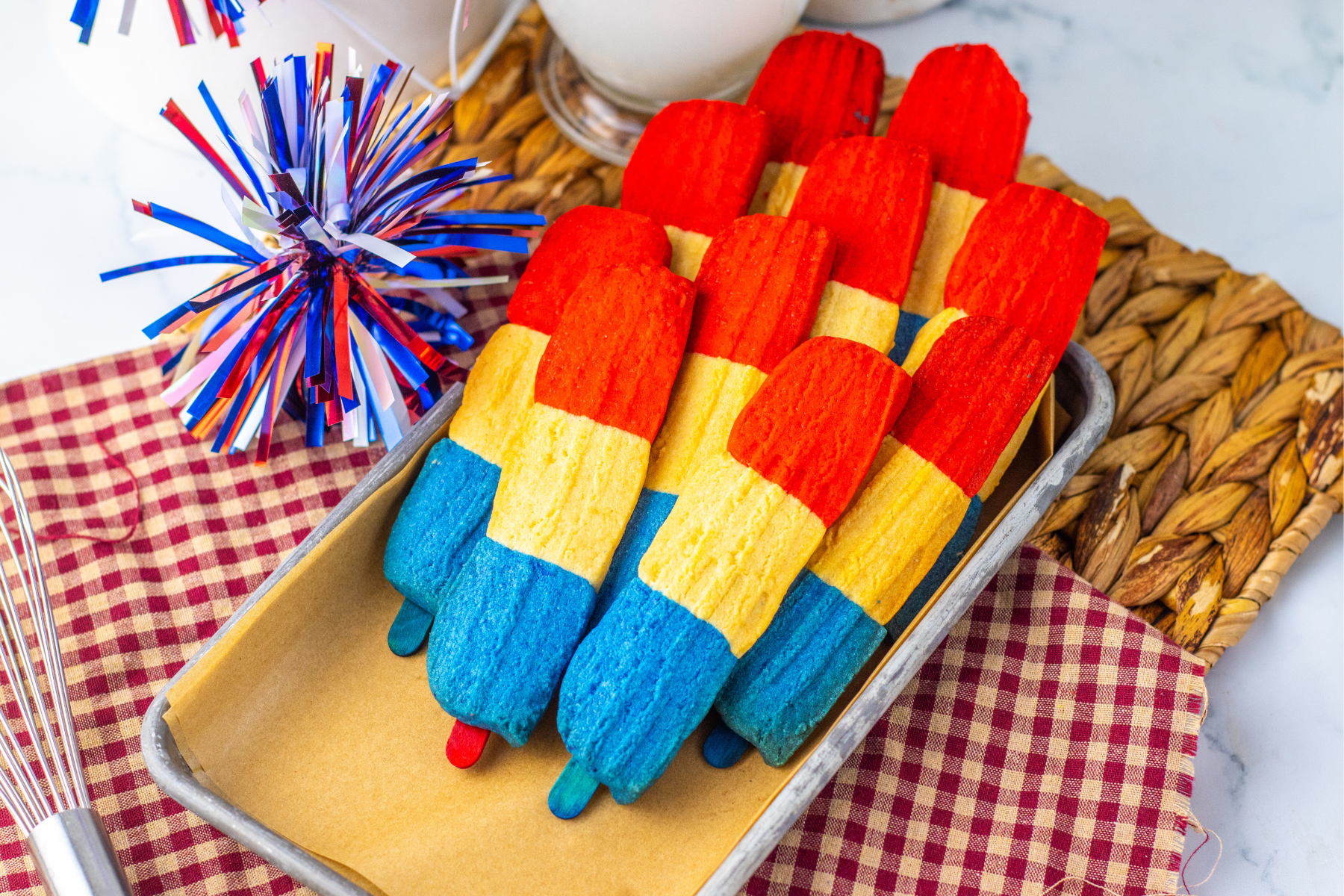 Red, White & Blue Bomb Pop Cookies