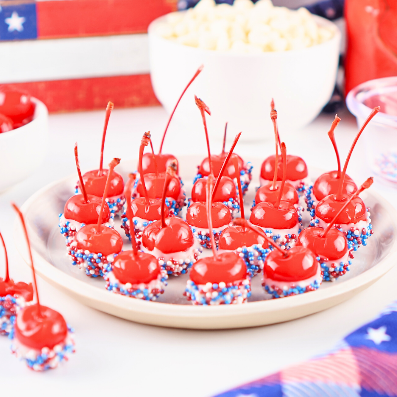 Red, White & Blue Drunken Cherries