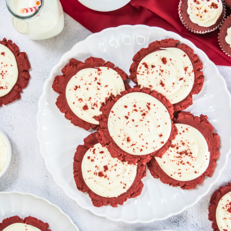 Crumbl Copycat Red Velvet Cookies