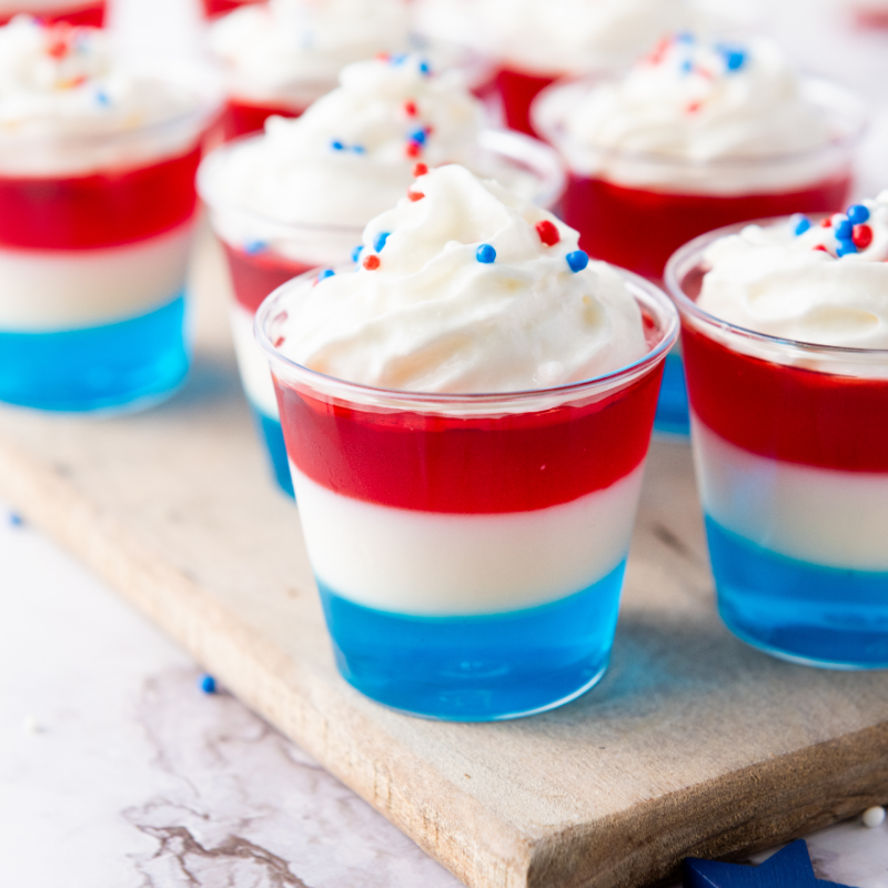 Red, White & Blue Jell-O Shots