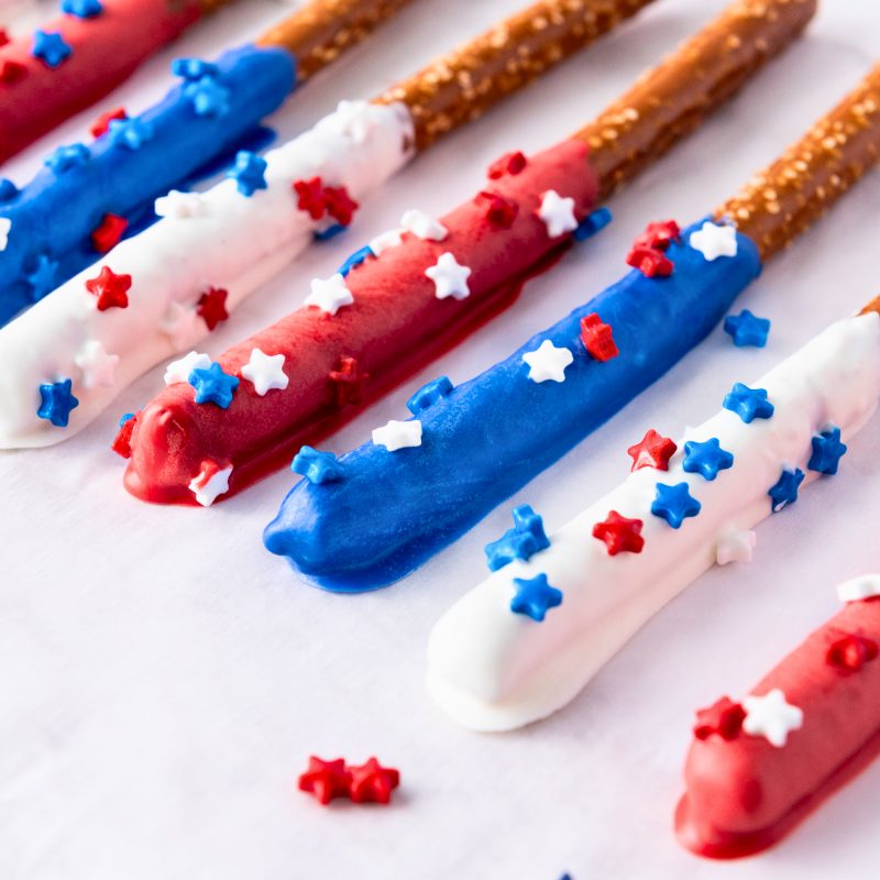 Red, White, and Blue Pretzel Rods