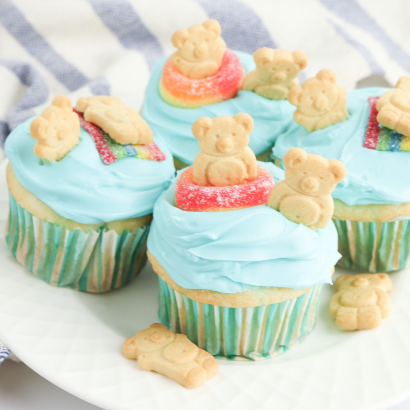 Swimming Bear Cupcakes