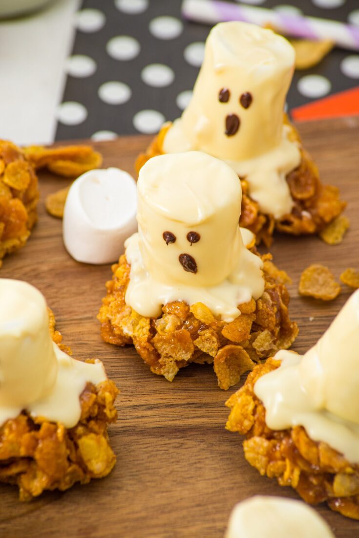 Spooky Peanut Butter Cornflake Cookies for Halloween