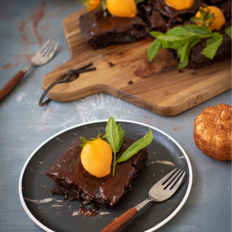 Chocolate Pumpkin Patch Brownie Cake