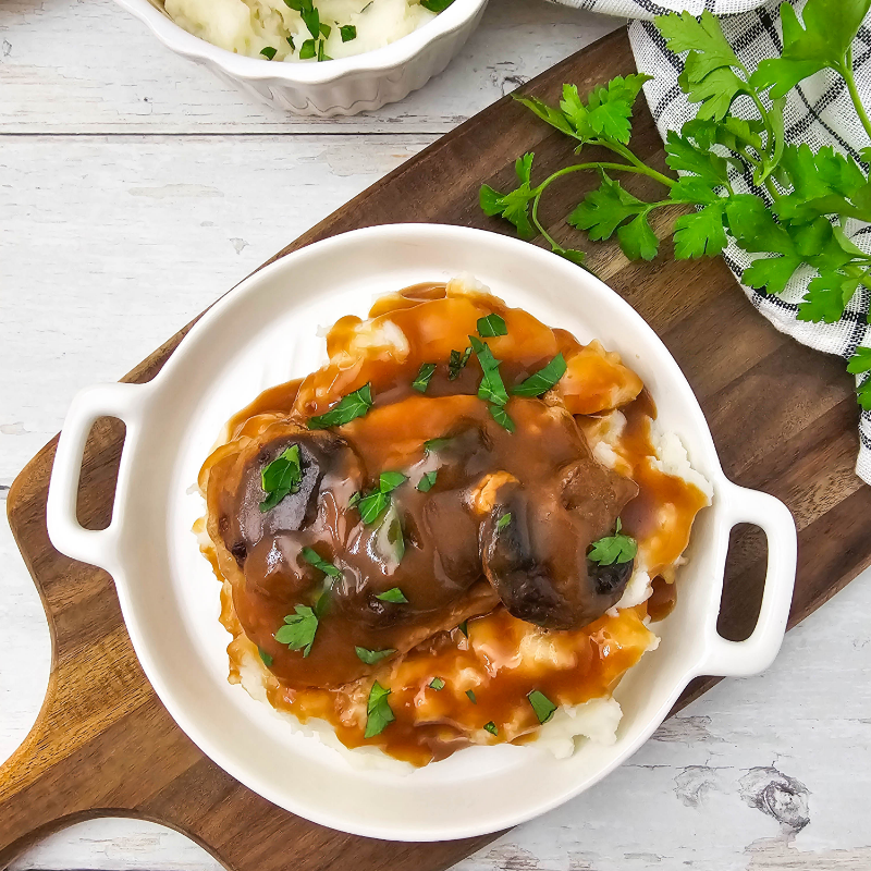 Crockpot Brown Gravy Smothered Pork Chops