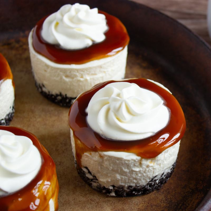 No-Bake Coffee Cheesecakes with Oreo Crust